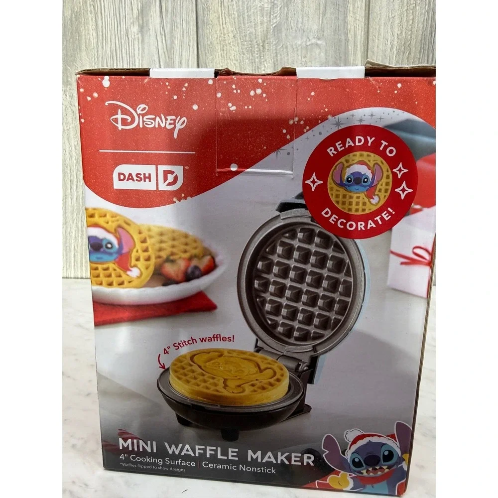 Disney Dash Stitch Mini Waffle Maker Holiday Stitch-mas Blue DDYMWST001BU New